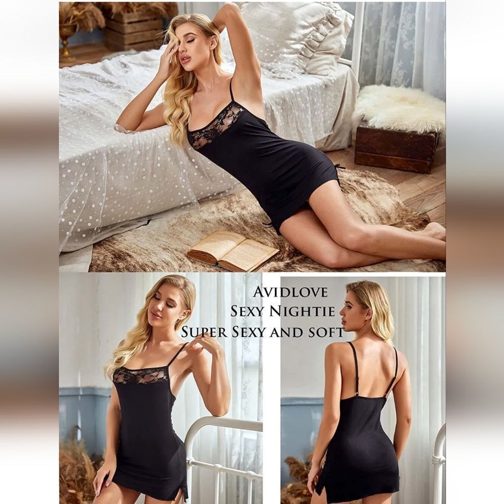 Women Sexy-Lingerie Sleepwear Cotton Babydoll Night Dress Lace Nightwear Pajamas